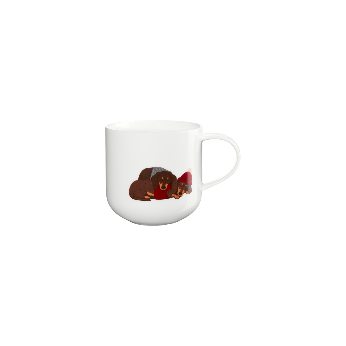 Cana din portelan 400ml Coppa Winter Animals, Dachshund, ASA Selection