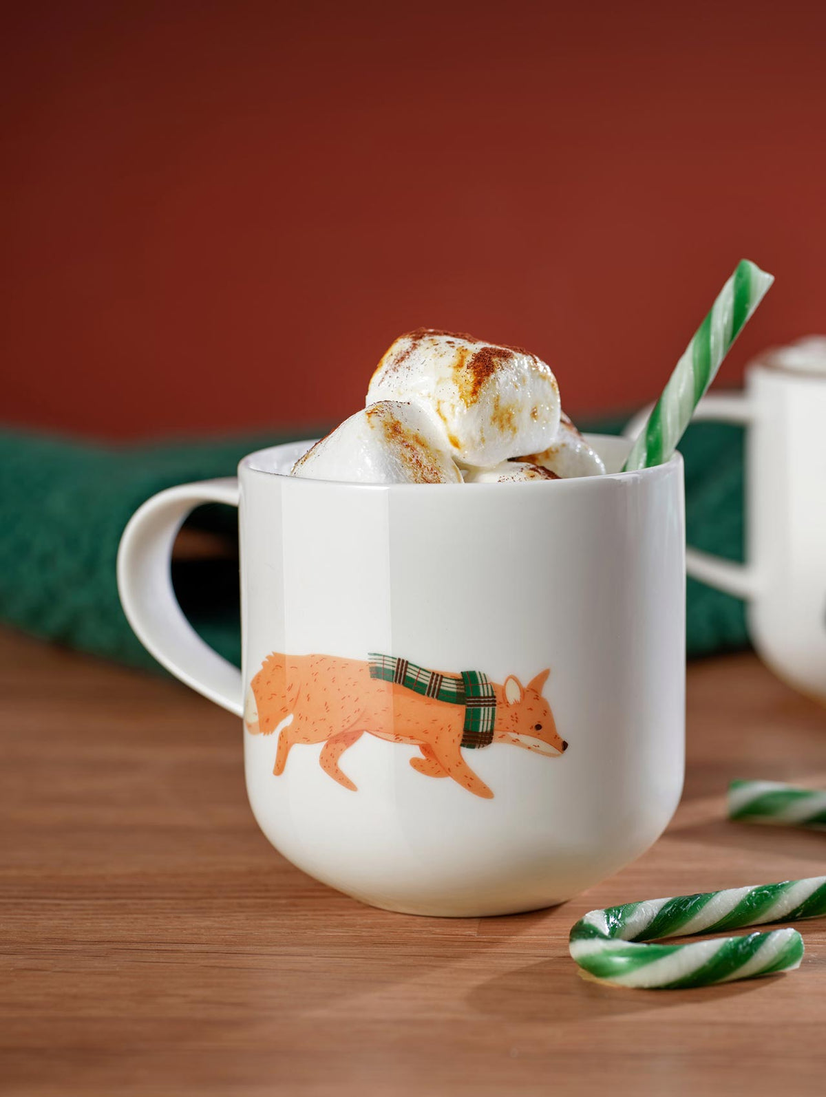 Porcelain Mug 400ml Coppa Winter Animals, Cat