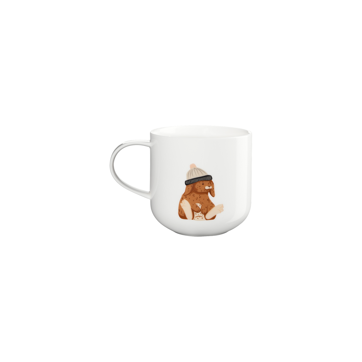 Porcelain Mug 400ml Coppa Winter Animals, Rabbit