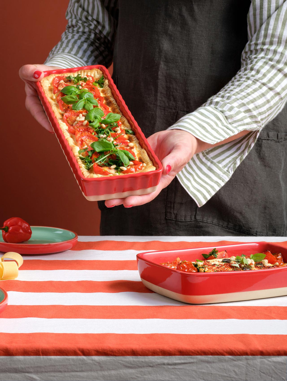 Rectangular Baking Dish 36cm Grande al Forno, Red
