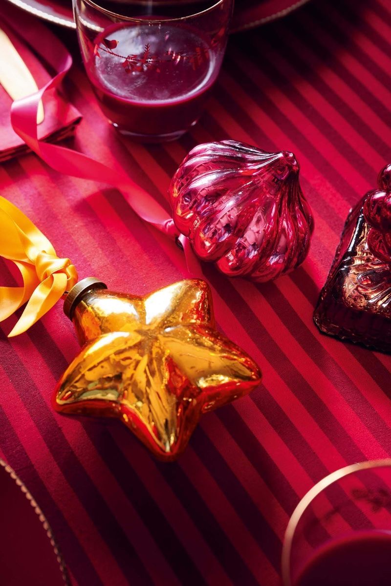 Christmas star ornament in a styled setting