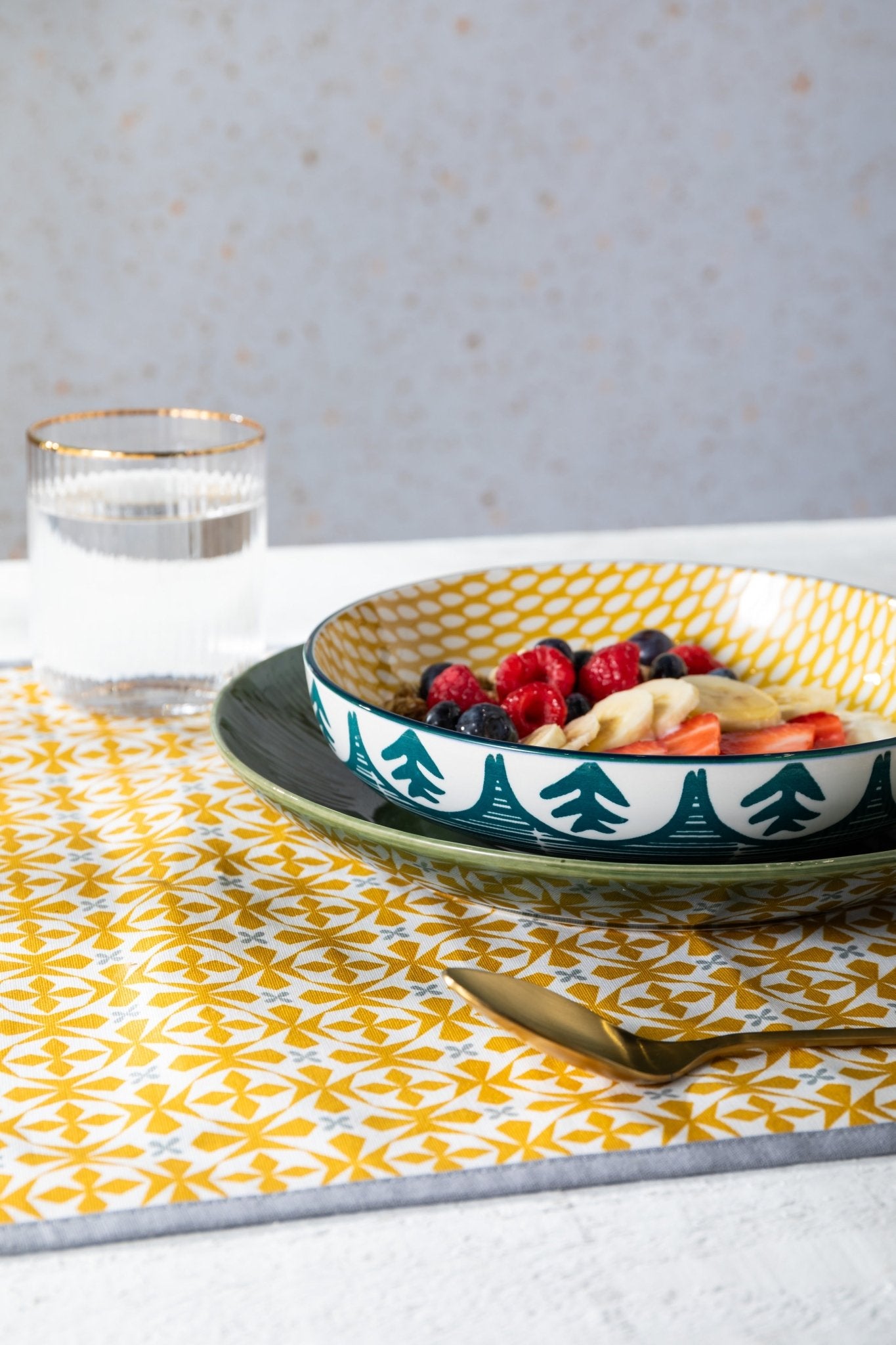 Bol 21cm Leafy Pattern verde - Eclair.md