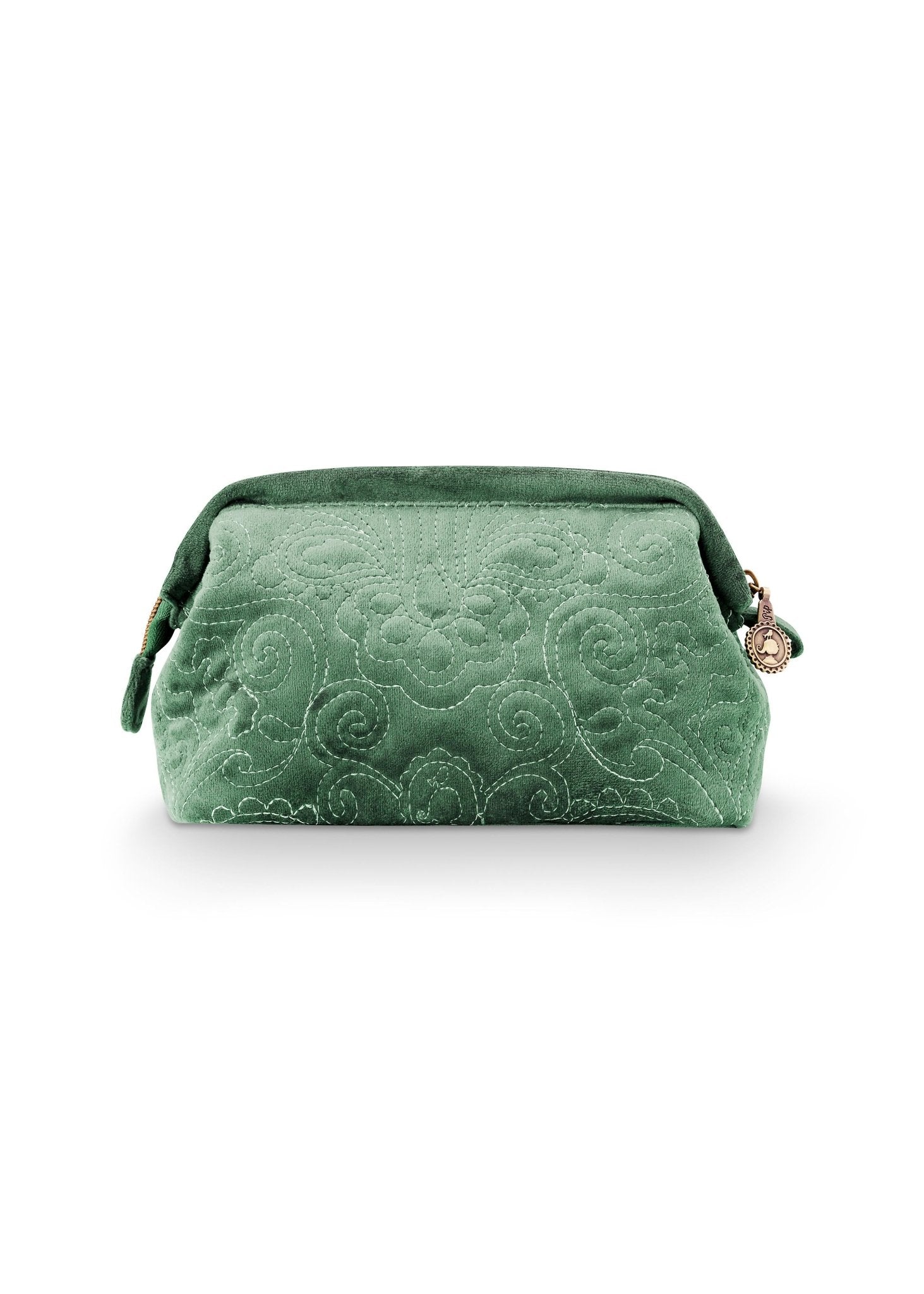 Geanta cosmetica 19x12cm Velvet Quilted verde - Eclair.md