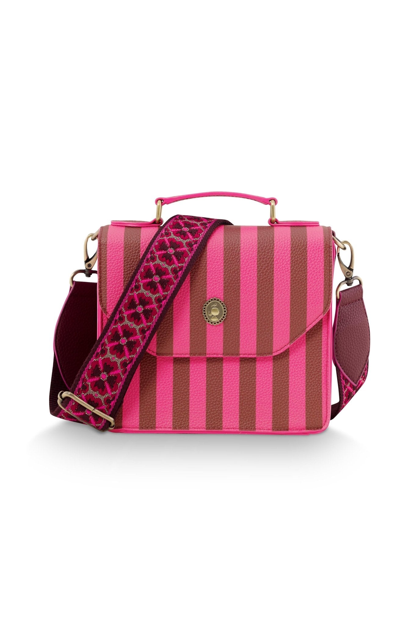 Geanta Frances Cross Body Stripe roz - Eclair.md