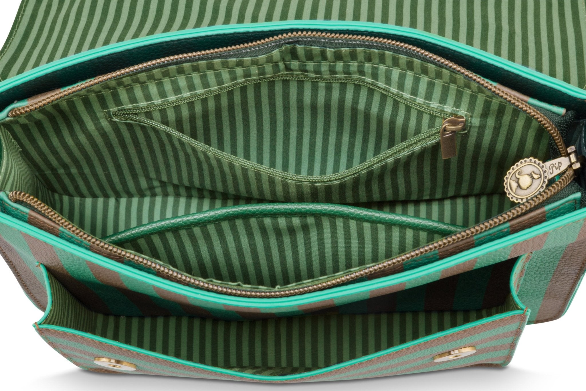 Geanta Frances Cross Body Stripe verde - Eclair.md