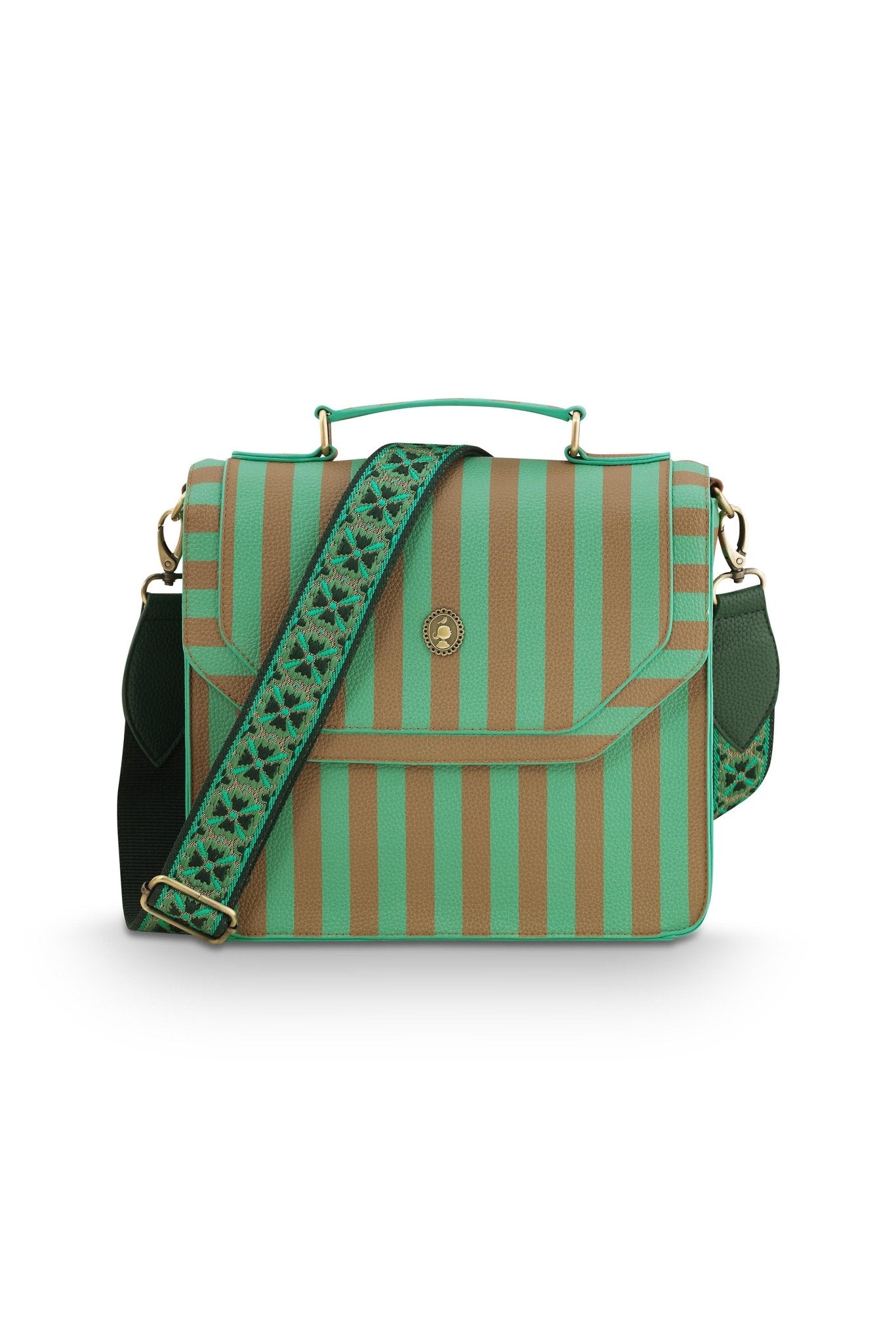 Geanta Frances Cross Body Stripe verde - Eclair.md