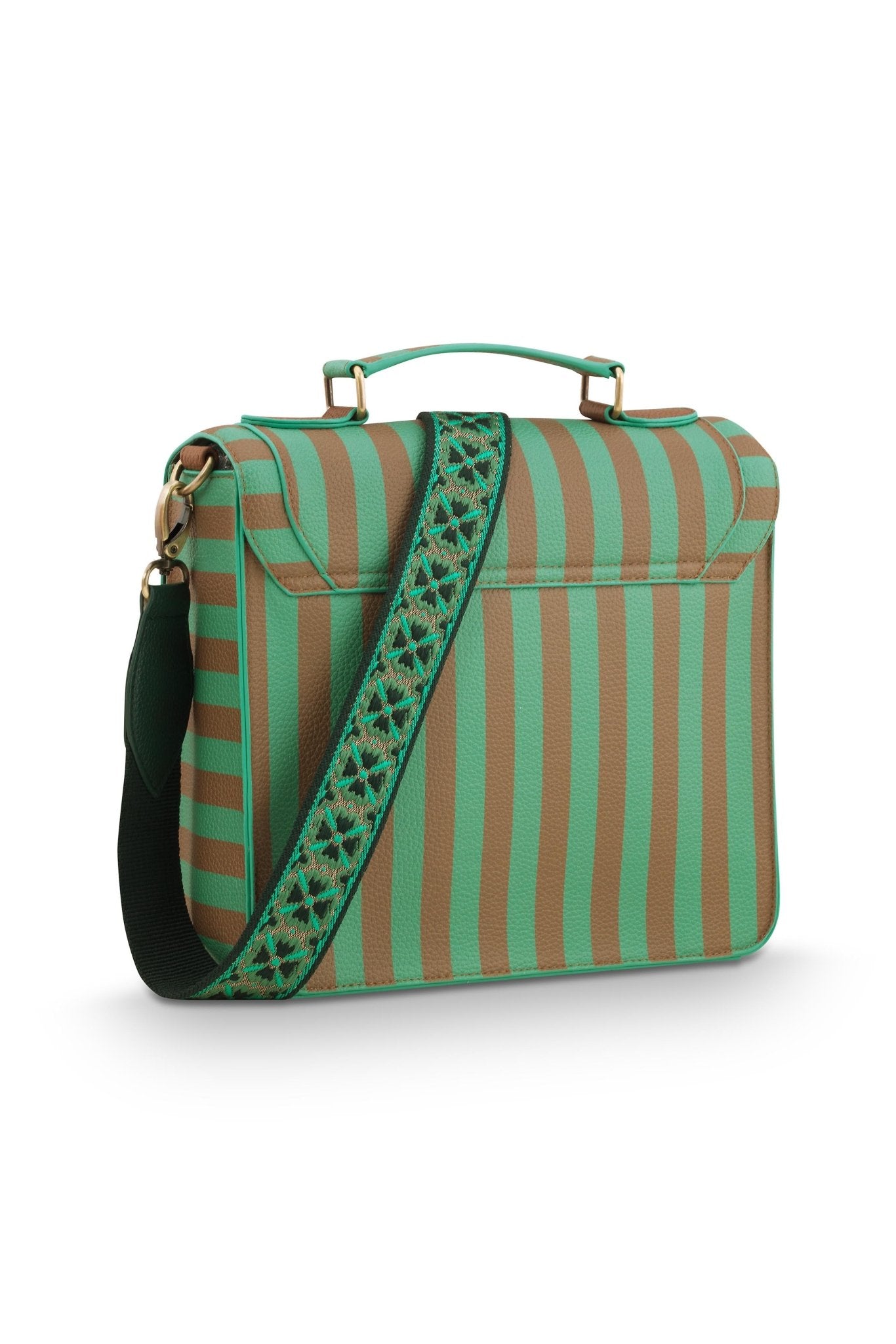 Geanta Frances Cross Body Stripe verde - Eclair.md