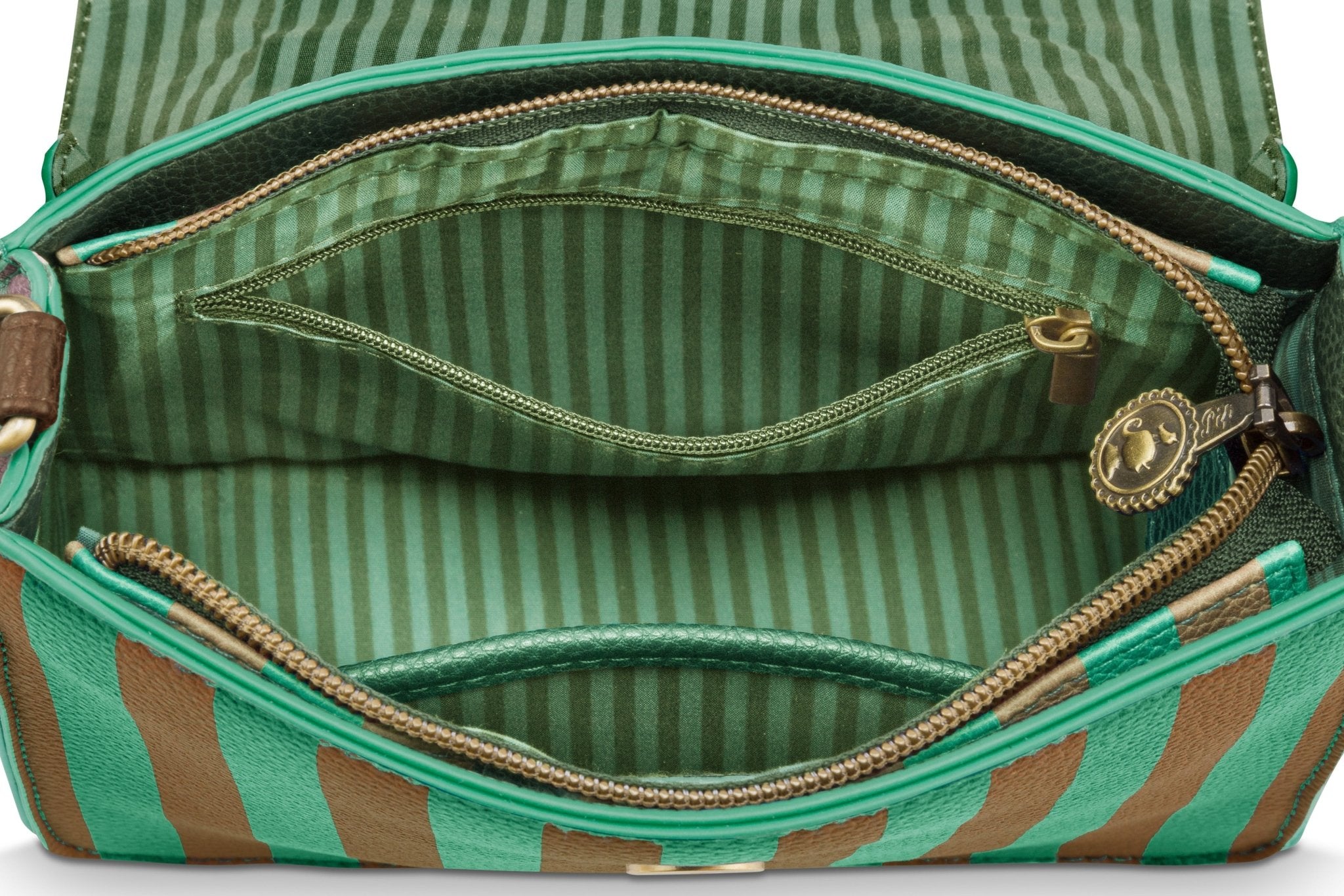 Geanta Frances Cross Body Stripe verde - Eclair.md