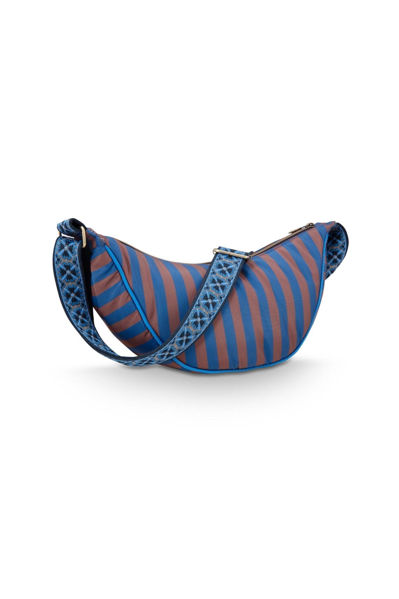 Geanta Freya Half Moon Cross Body Stripe albastru - Eclair.md