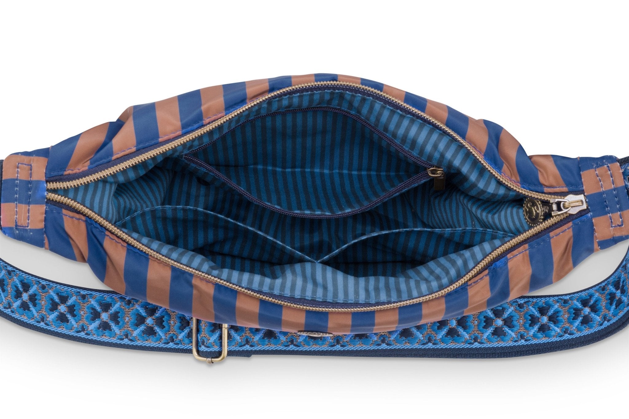 Geanta Freya Half Moon Cross Body Stripe albastru - Eclair.md