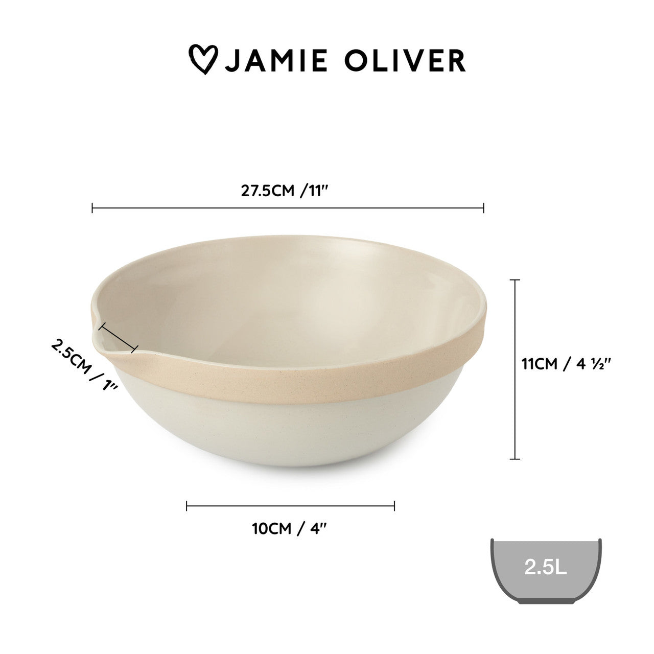 Bol mare pentru amestecare Jamie Oliver Big Love, ceramică, 2.5 L