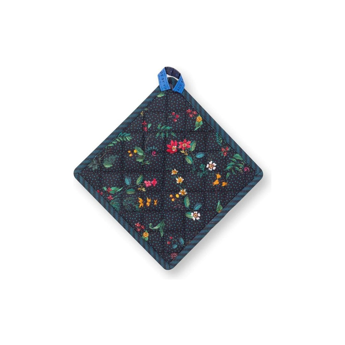 Pip Studio Berry Blues pot holder, dark blue with flowers