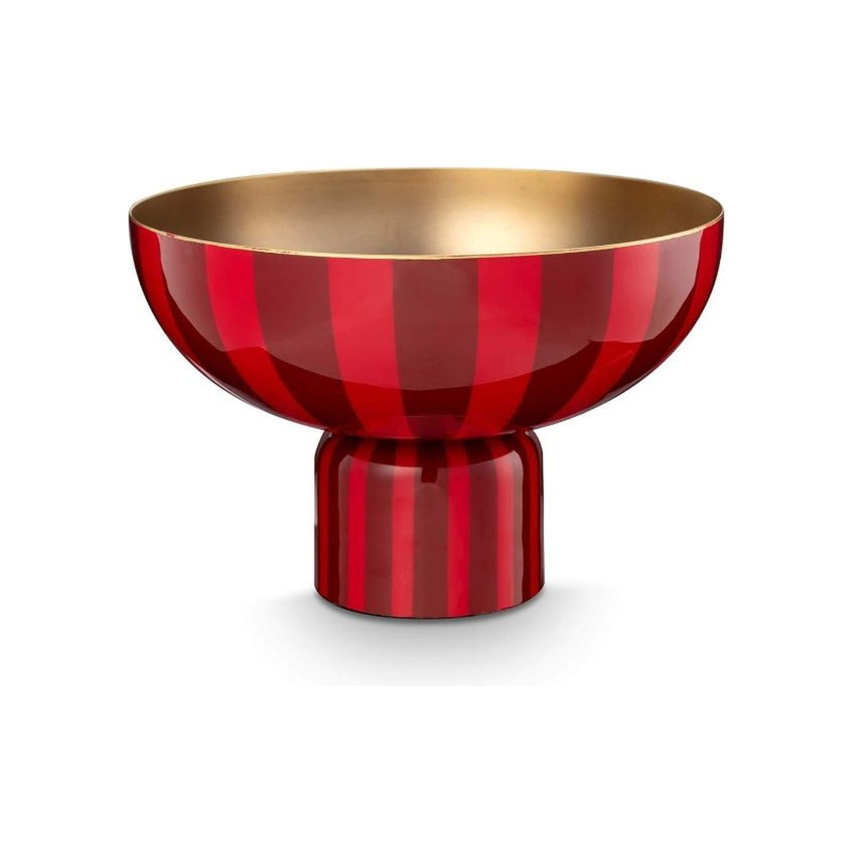 Pip Studio Stripes high tray, dark red with gold