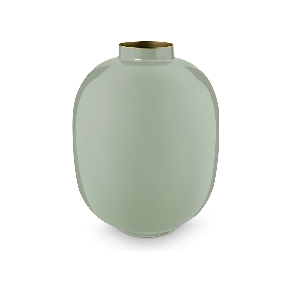 Oval Vase, metal, green, 32cm