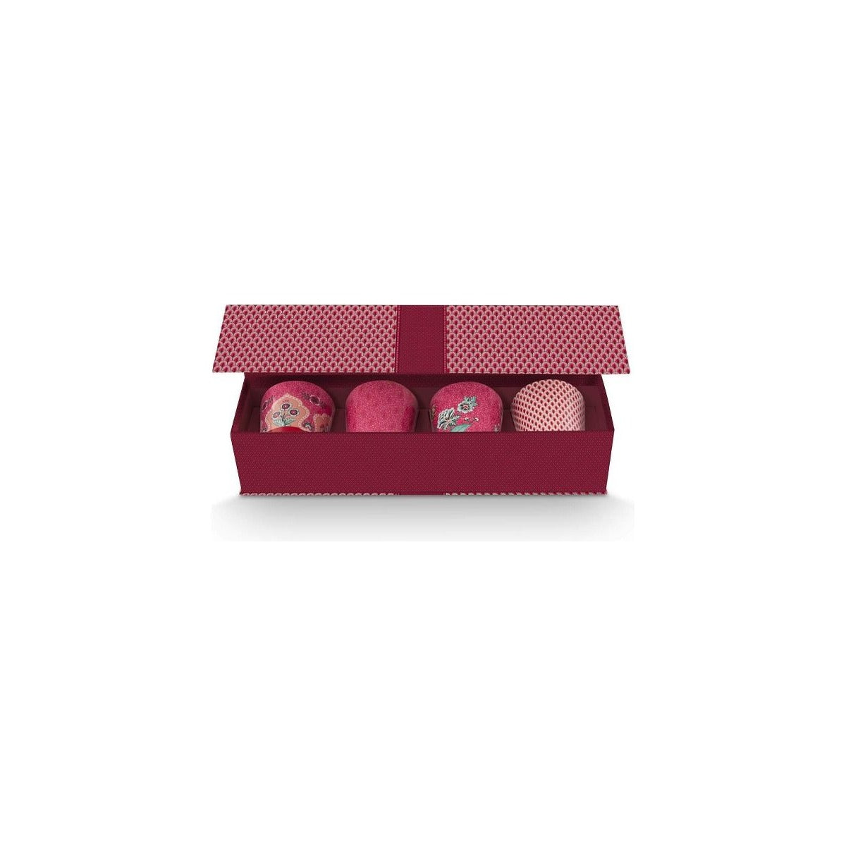 Set/4 Mugs Without Handle 230ml Flower Festival Dark Pink