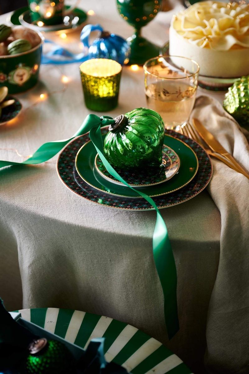 Christmas bauble in a styled setting