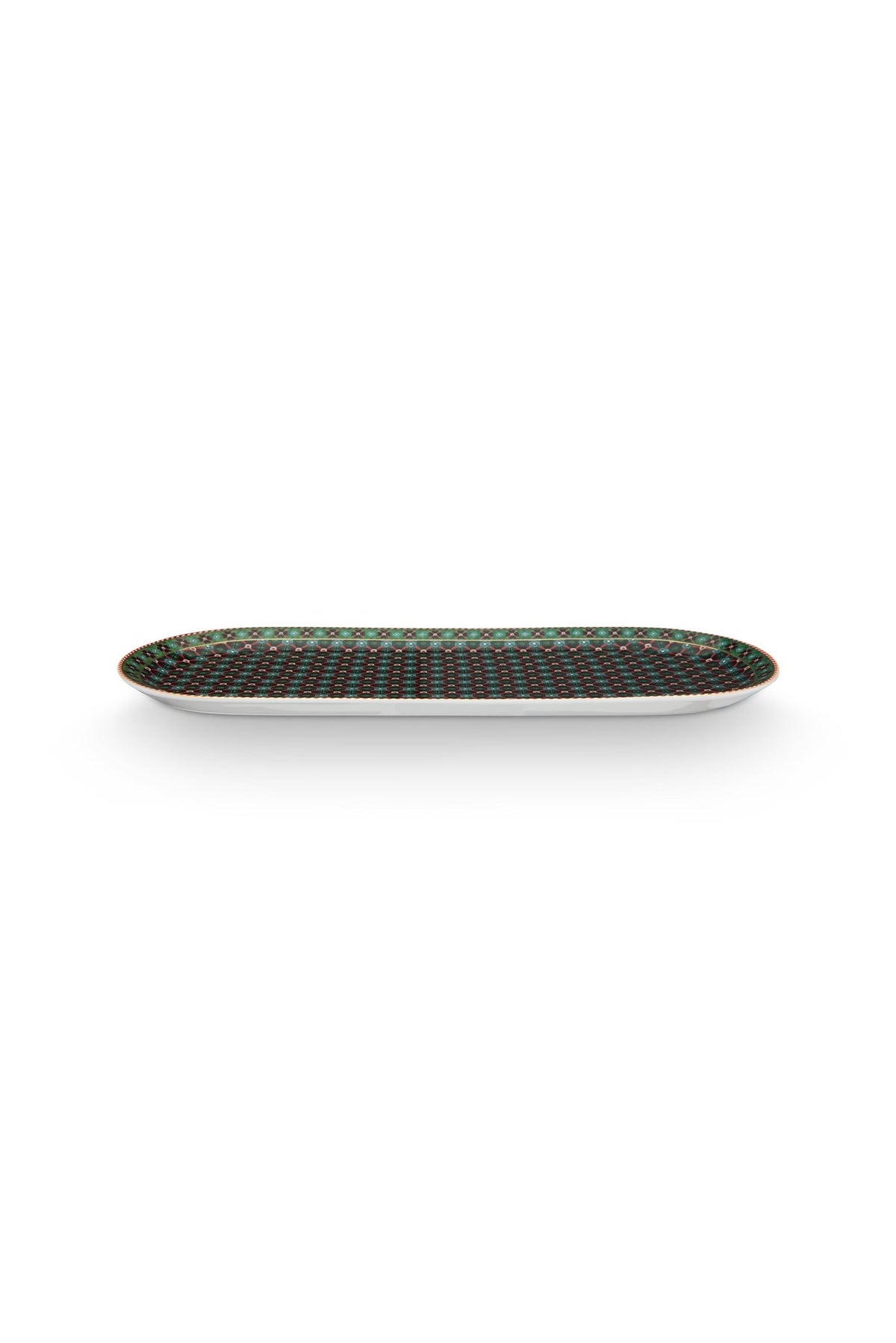 Platou pentru tort 33x15cm Clover verde - Eclair.md