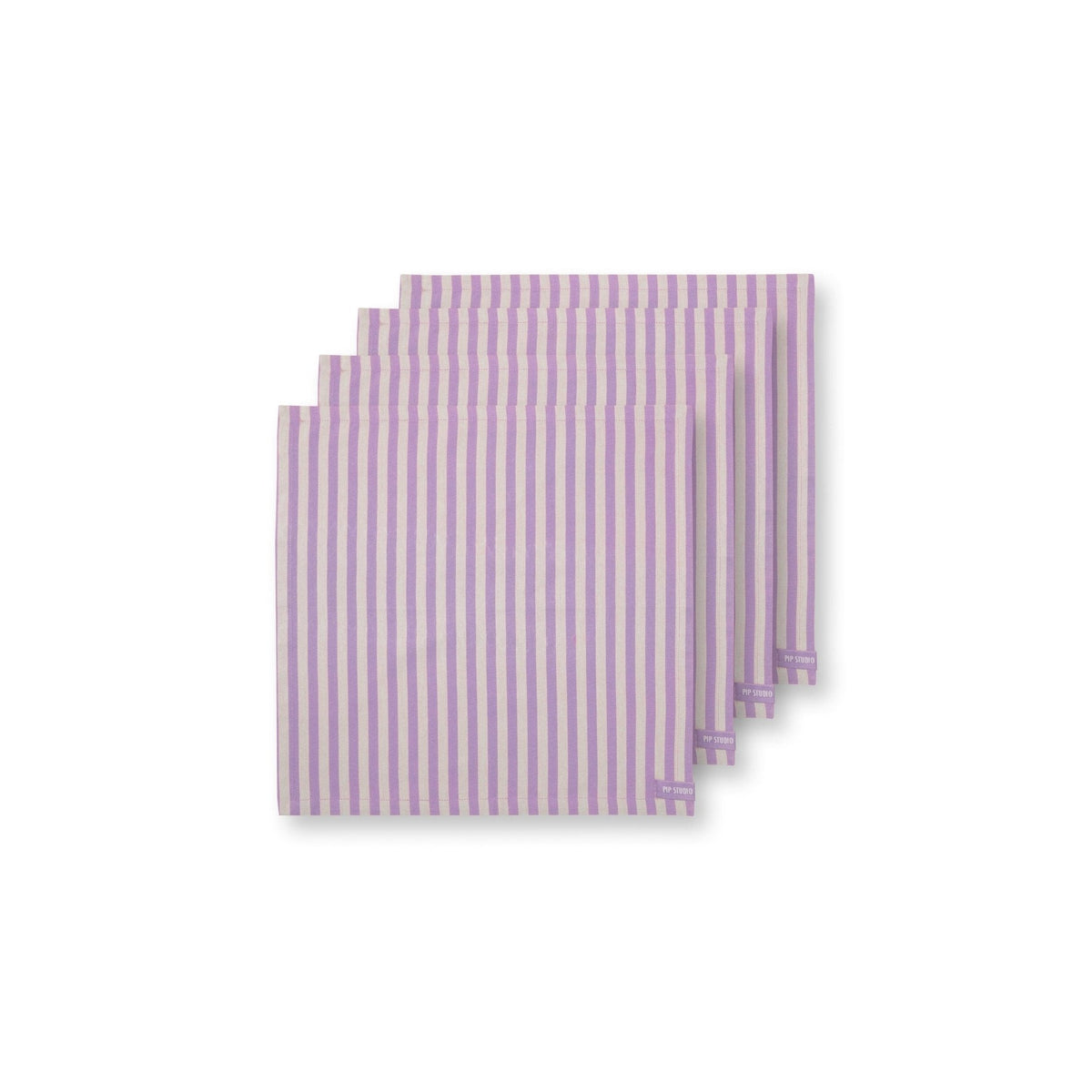 Набор 4 салфетки Stripes, фиолетовые, 40x40см