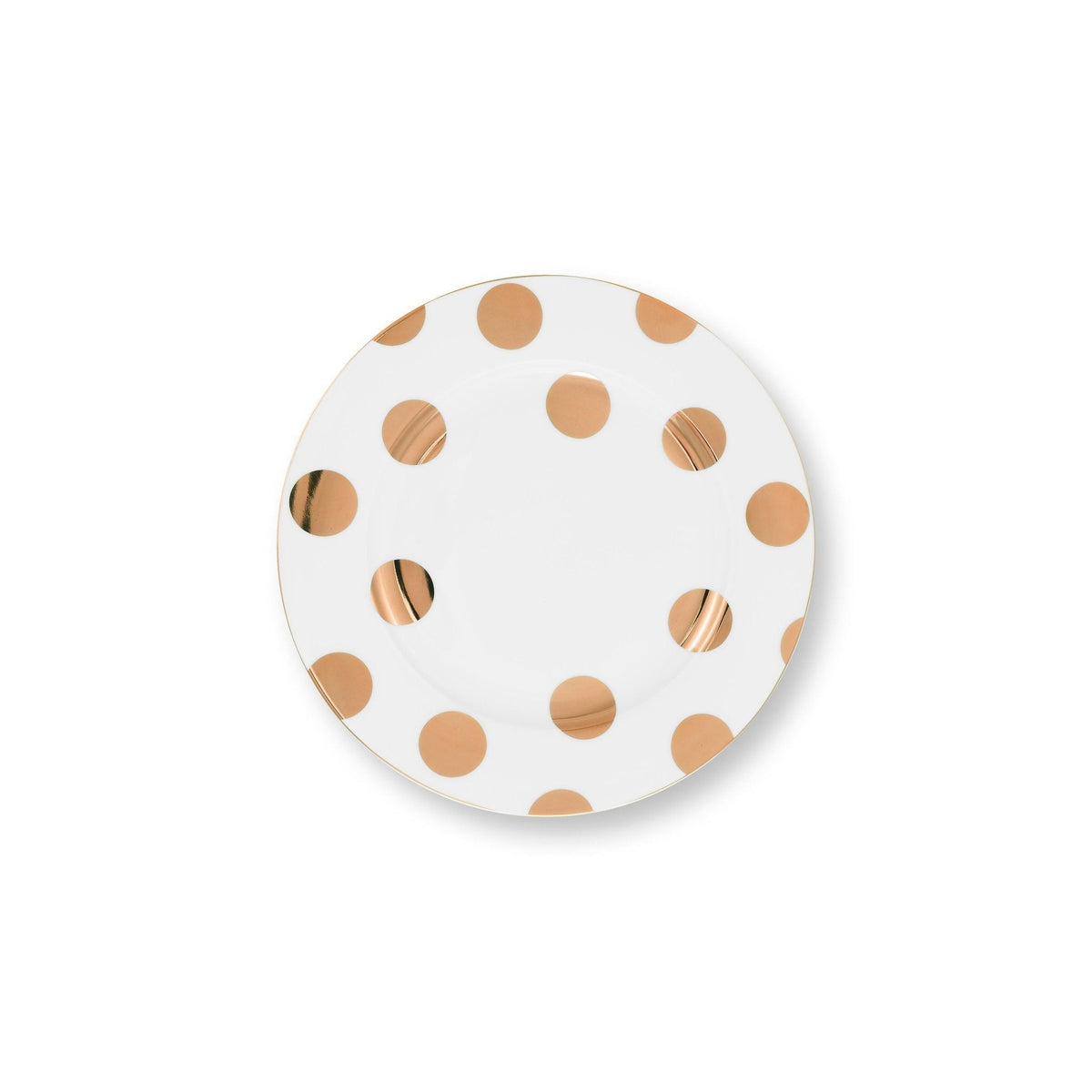Тарелка Dot Delight, белая с золотом, 23 см