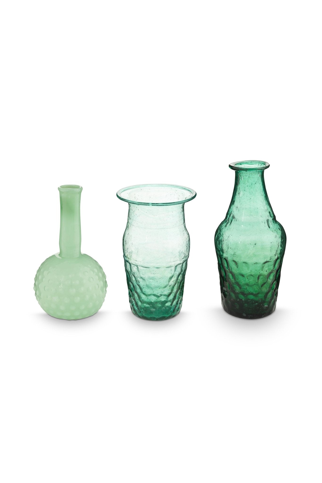 Set 3 vaze din sticla verde - albastru - Eclair.md