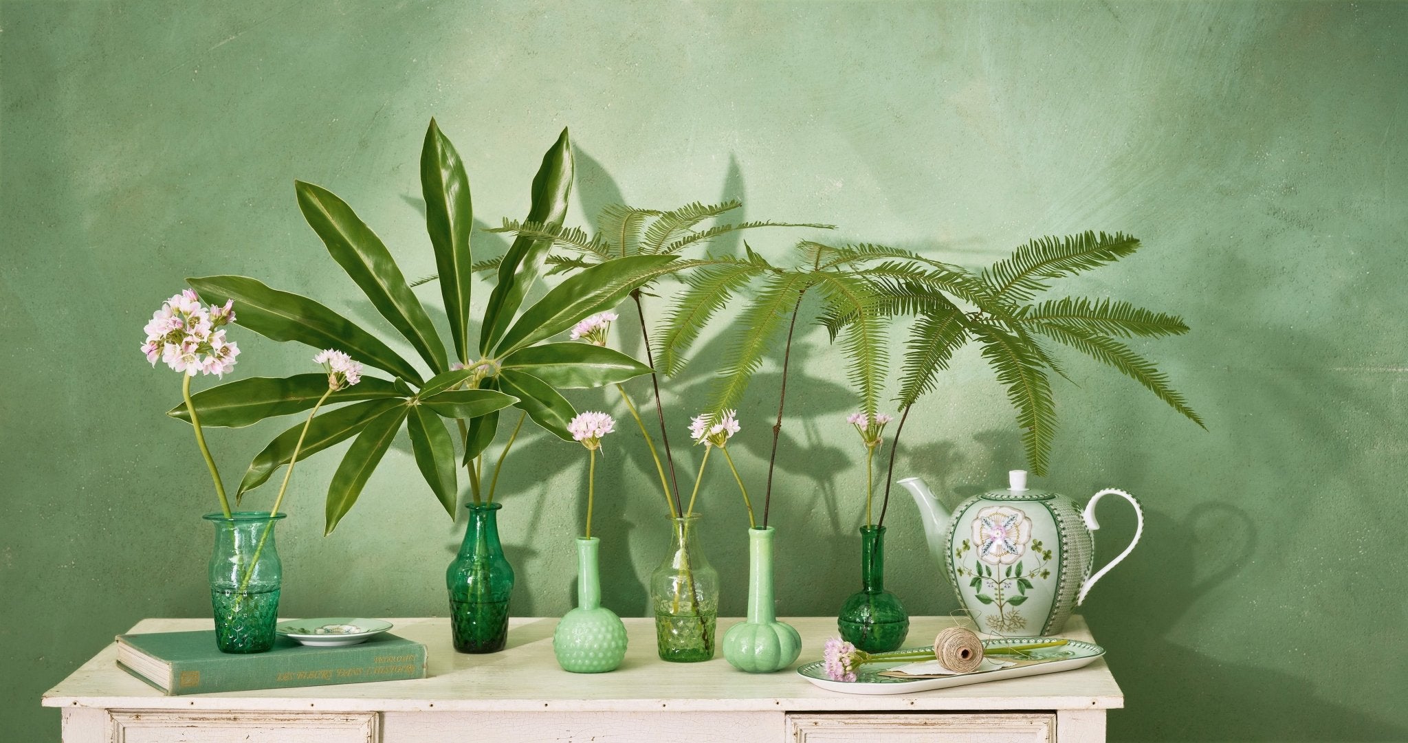 Set 3 vaze din sticla verde - Eclair.md