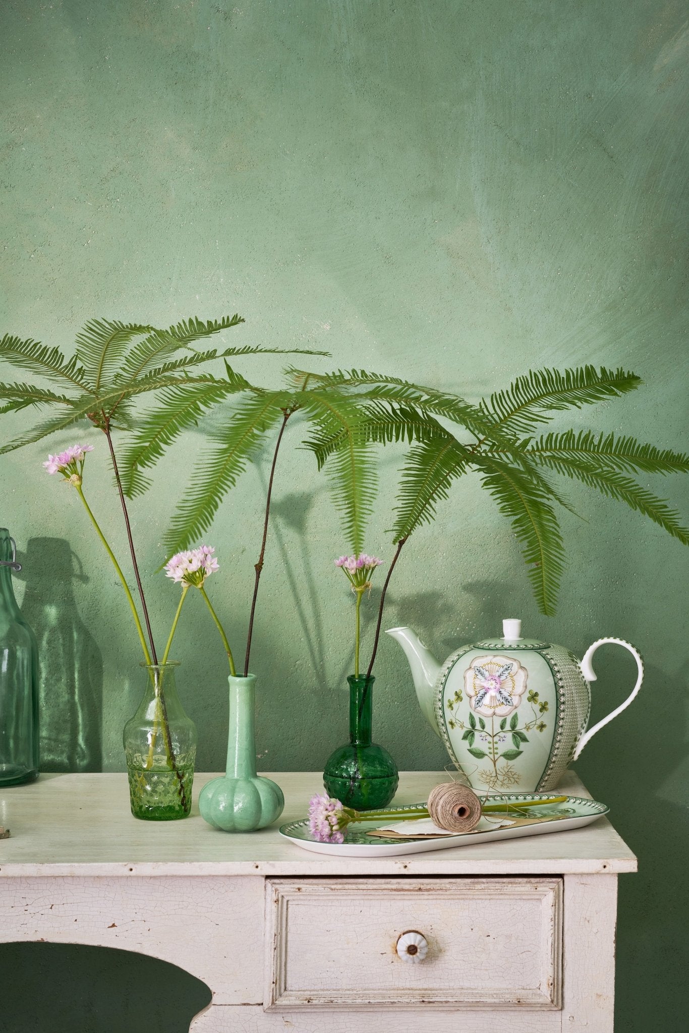 Set 3 vaze din sticla verde - Eclair.md