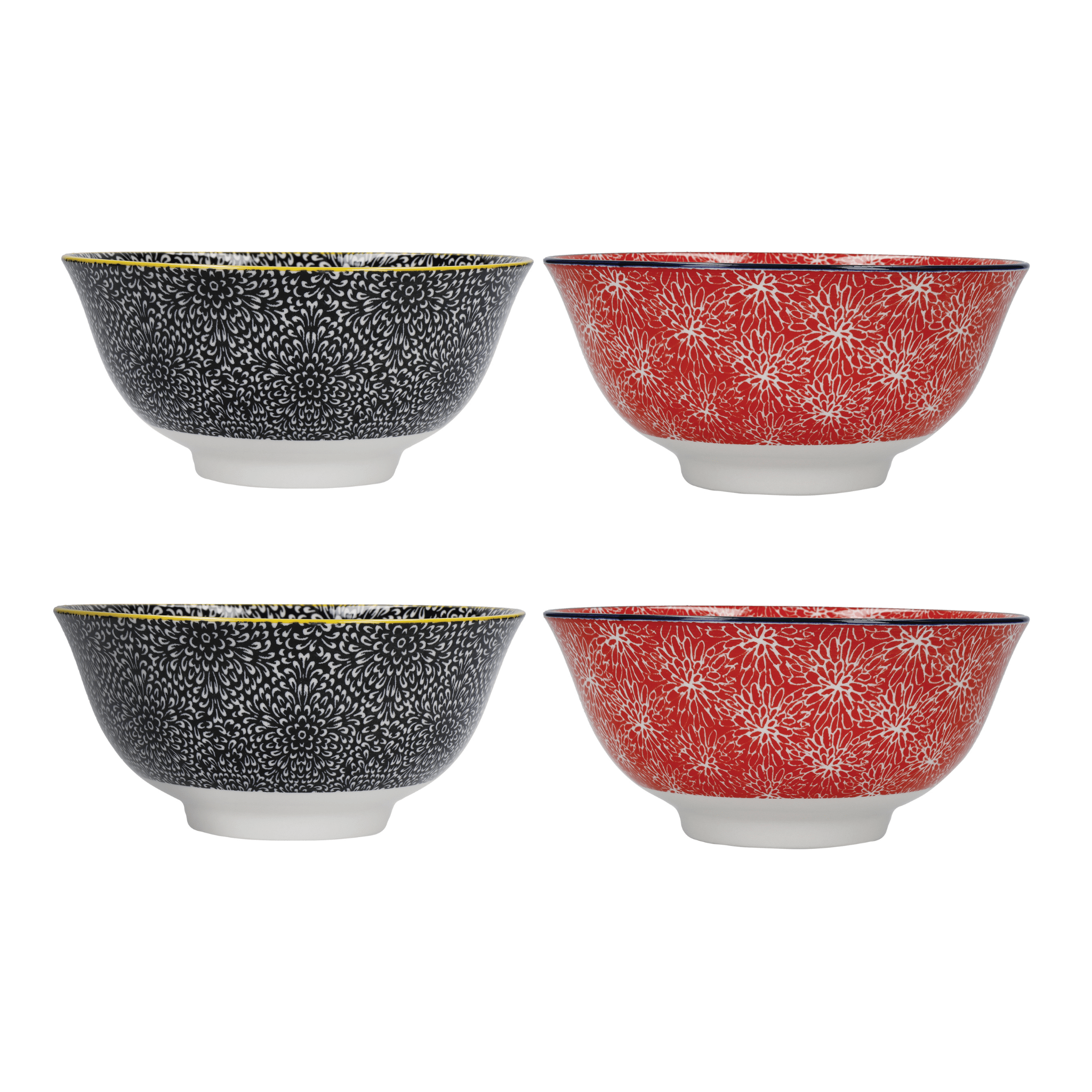 Set 4 boluri 15cm Red and Black - Eclair.md