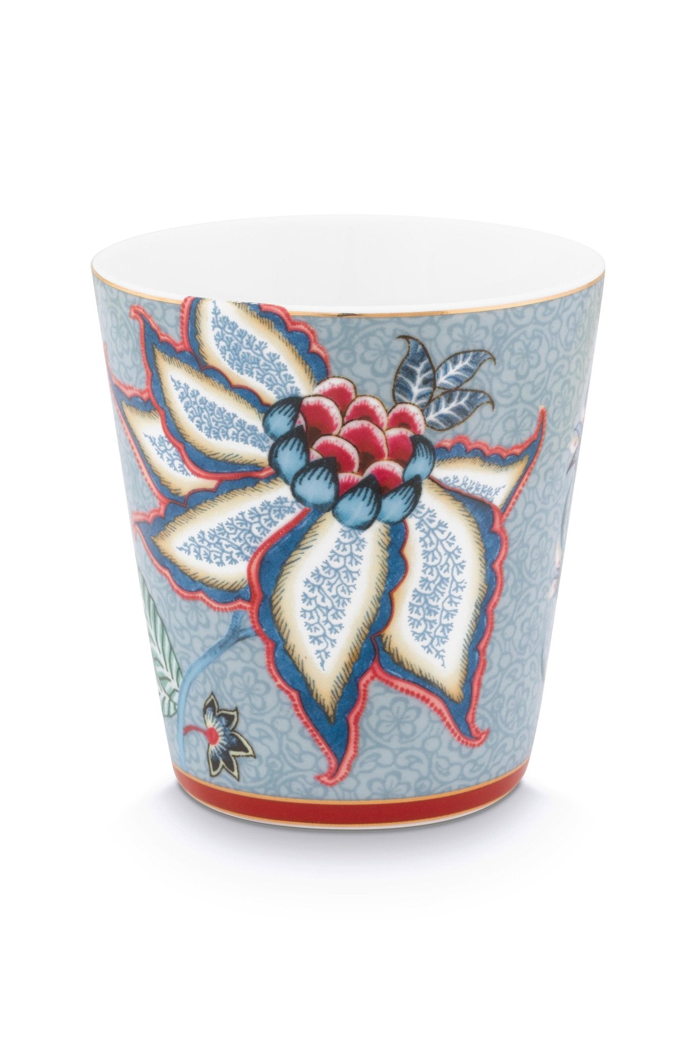 Set 4 cani fara maner 230ml Flower Festival albastru - Eclair.md