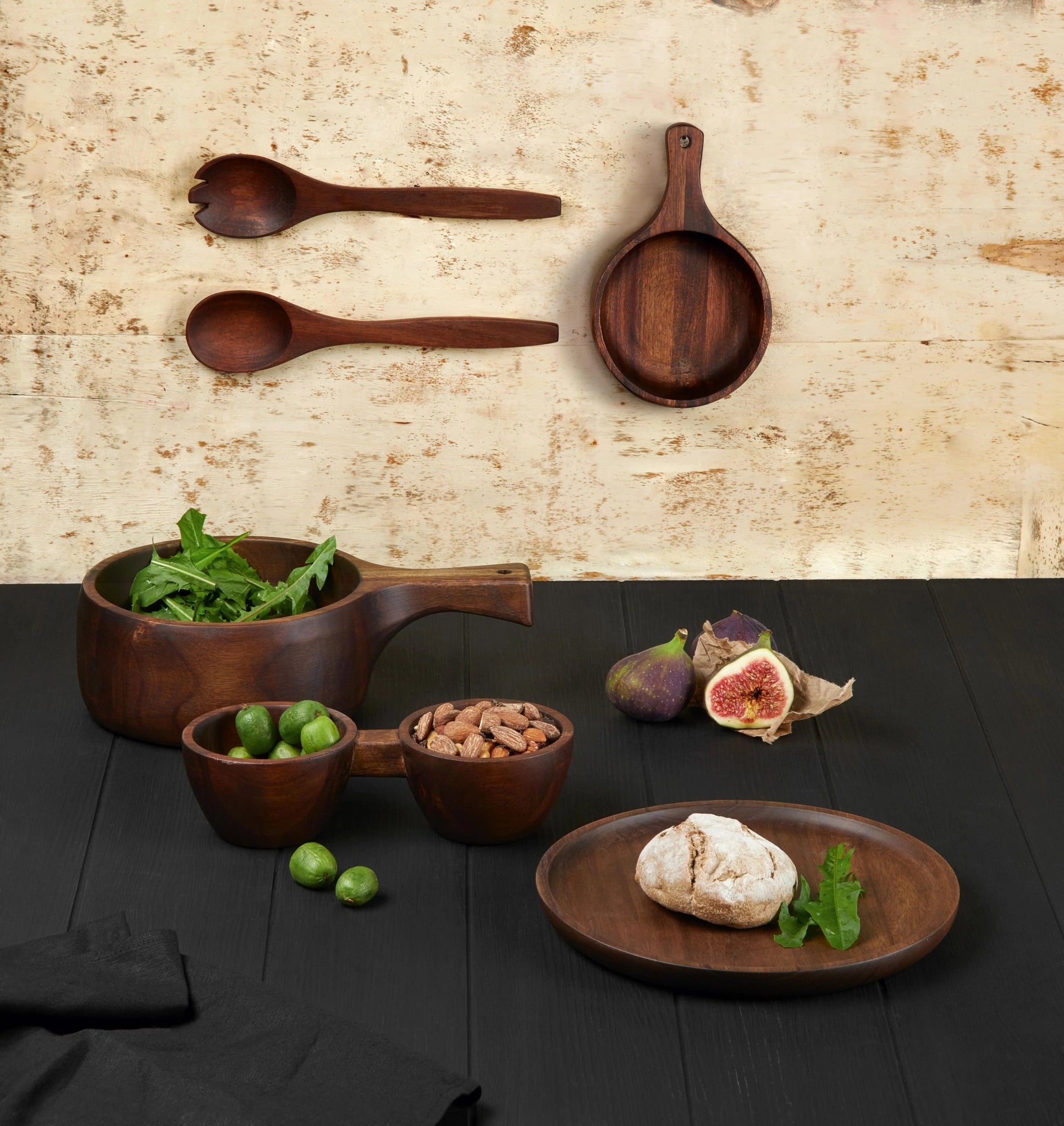 Set tacamuri pentru salata Wood Dark - Eclair.md