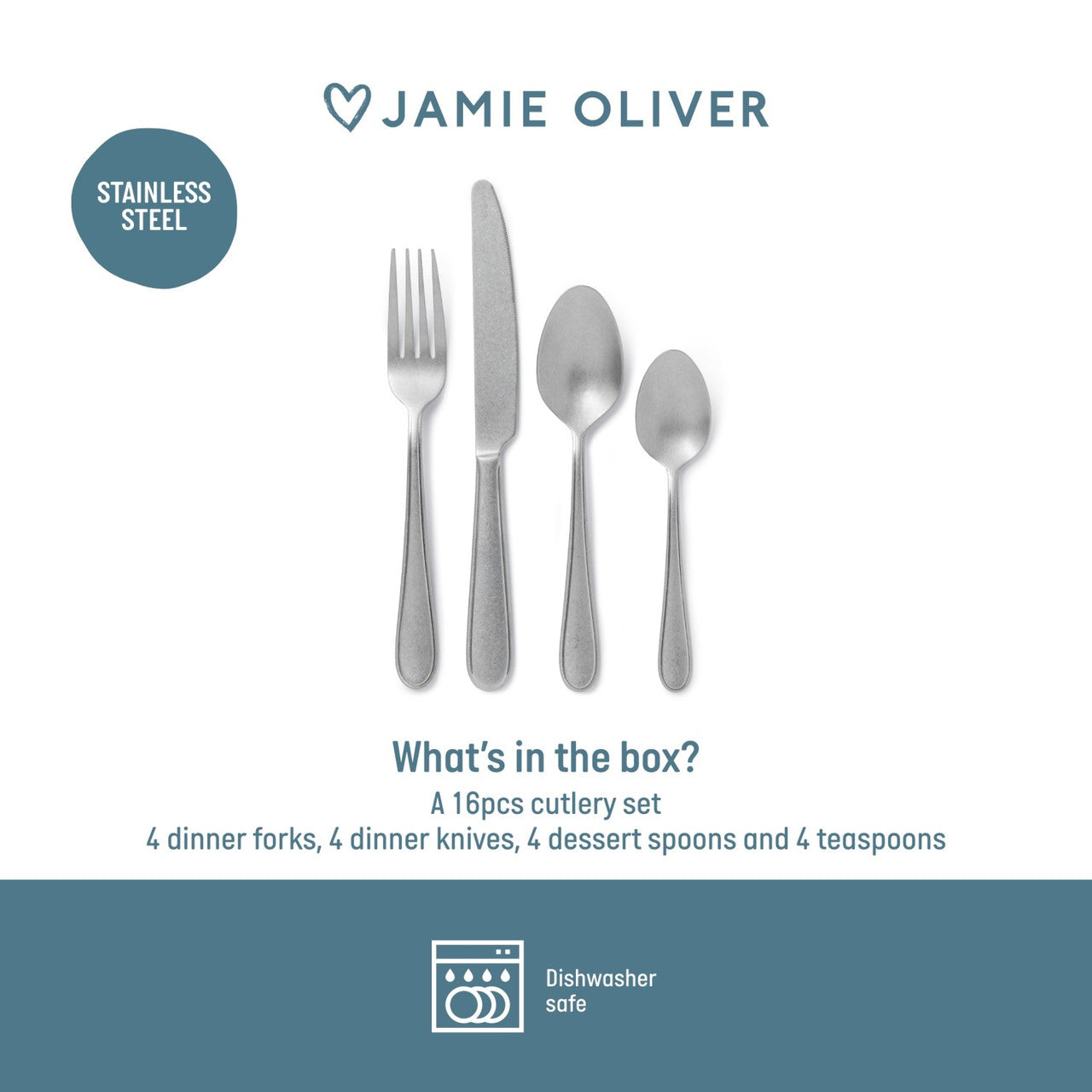 Set de tacâmuri Jamie Oliver Big Love, cu finisaj antic, 16 piese