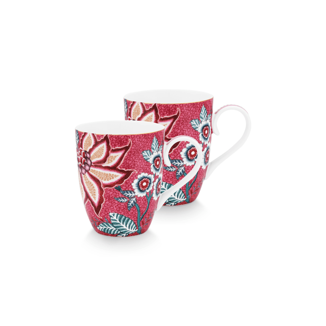 Set cani 2x350ml Flower Festival Dark Pink - Eclair.md