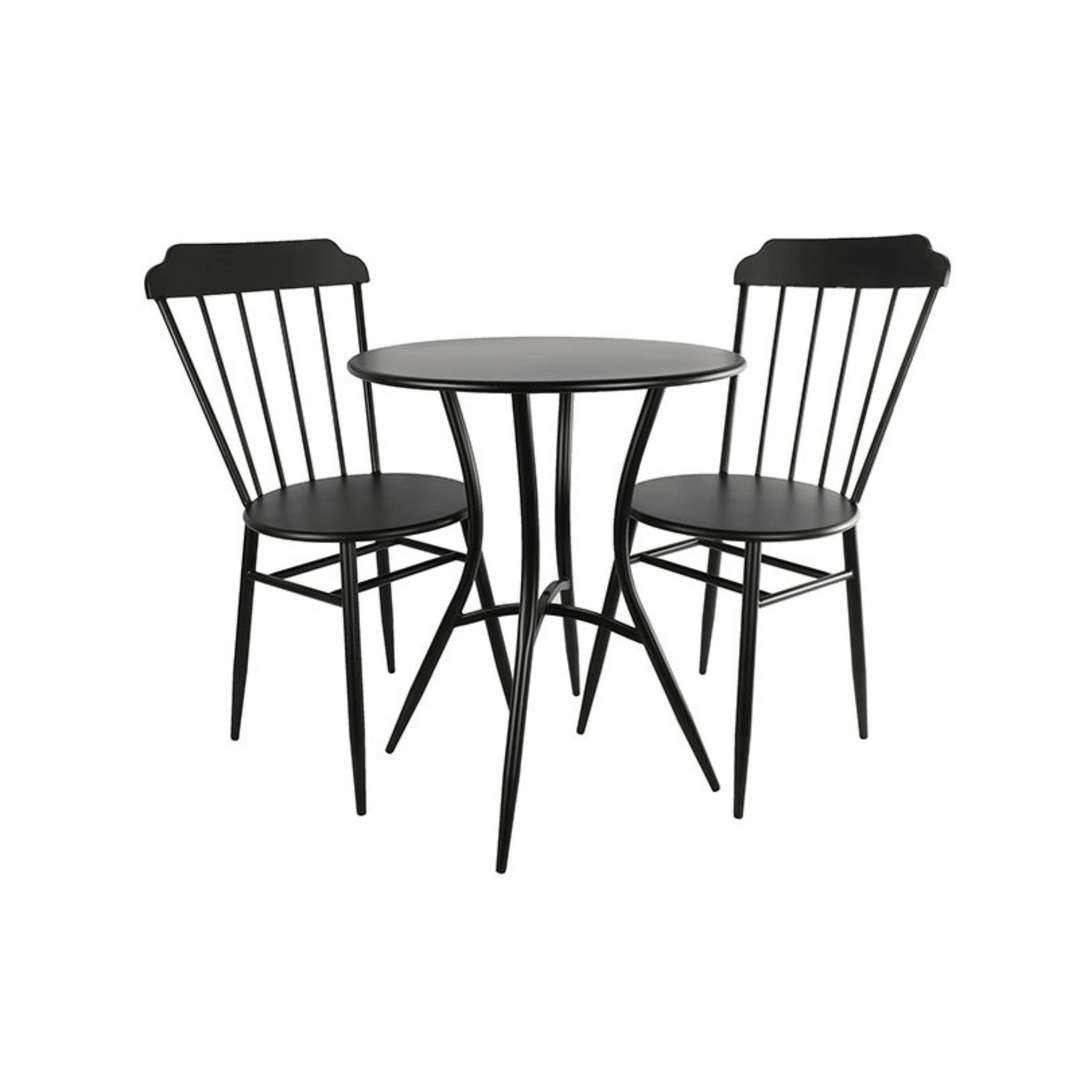 Set masa si 2 scaune Bistroset Florus Black - Eclair.md