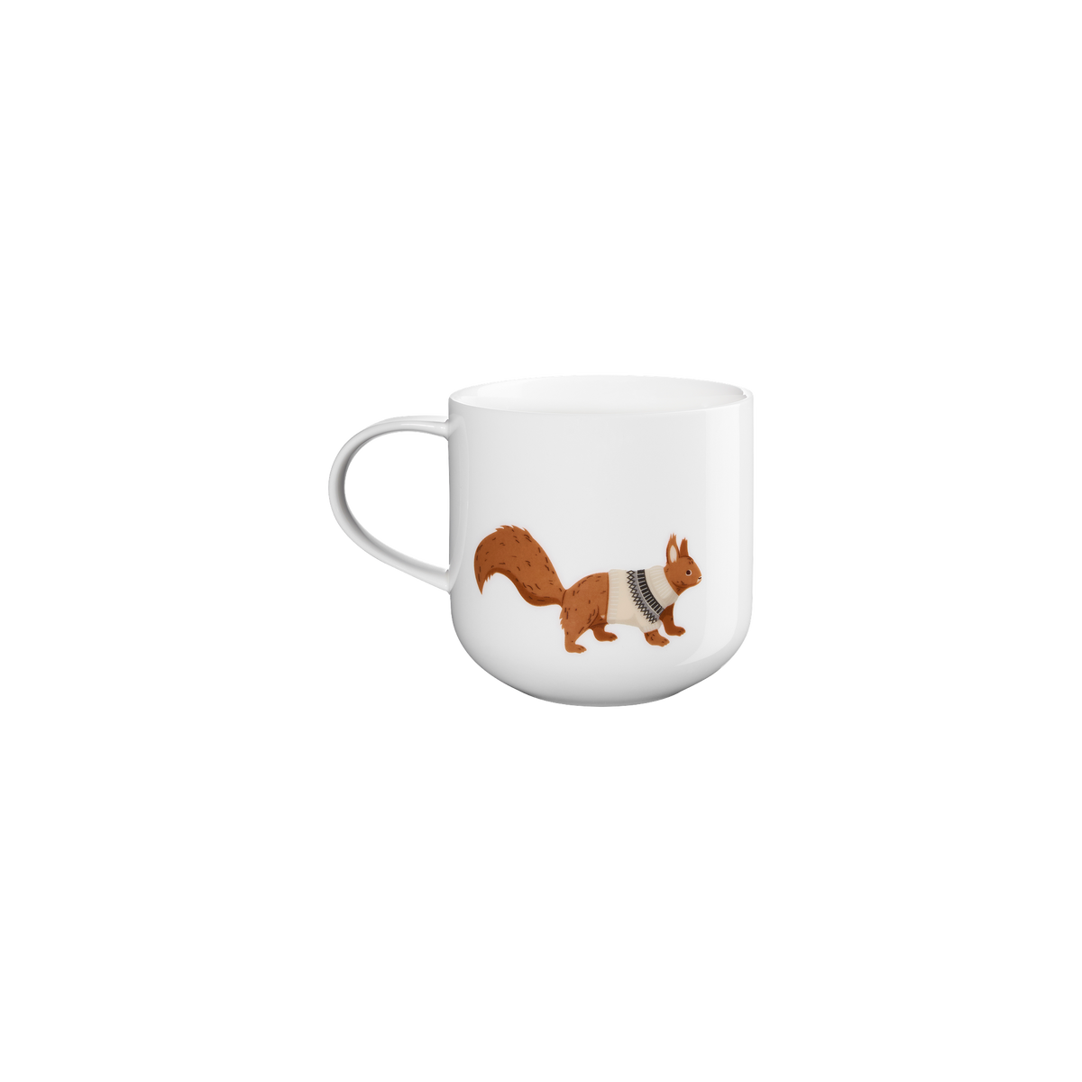 Porcelain Mug 400ml Coppa Winter Animals, Red Squirrel