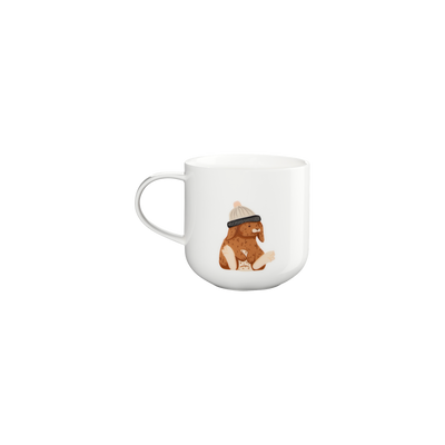 Porcelain Mug 400ml Coppa Winter Animals, Rabbit