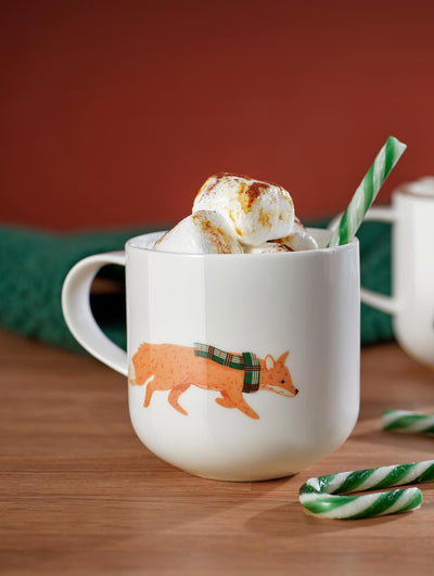 Porcelain Mug 400ml Coppa Winter Animals, Rabbit