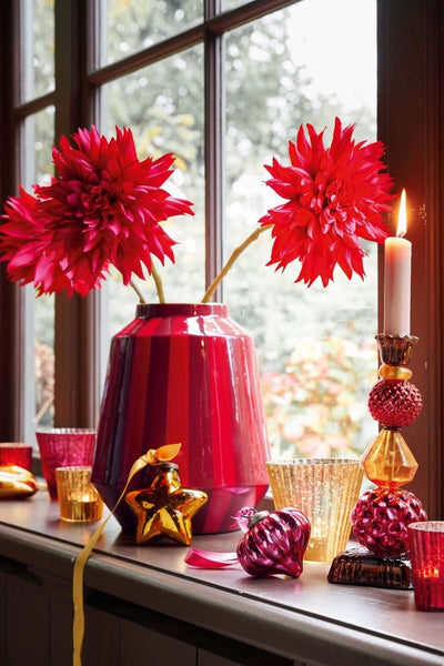 Christmas star ornament in a styled setting
