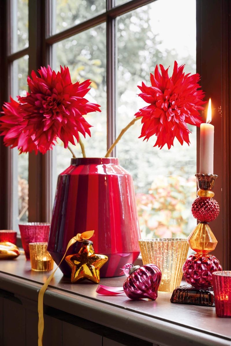 Christmas star ornament in a styled setting