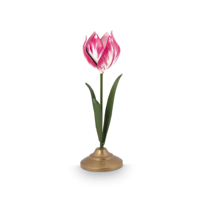 Suport din metal pentru lumânare Tulip, roz, 26cm