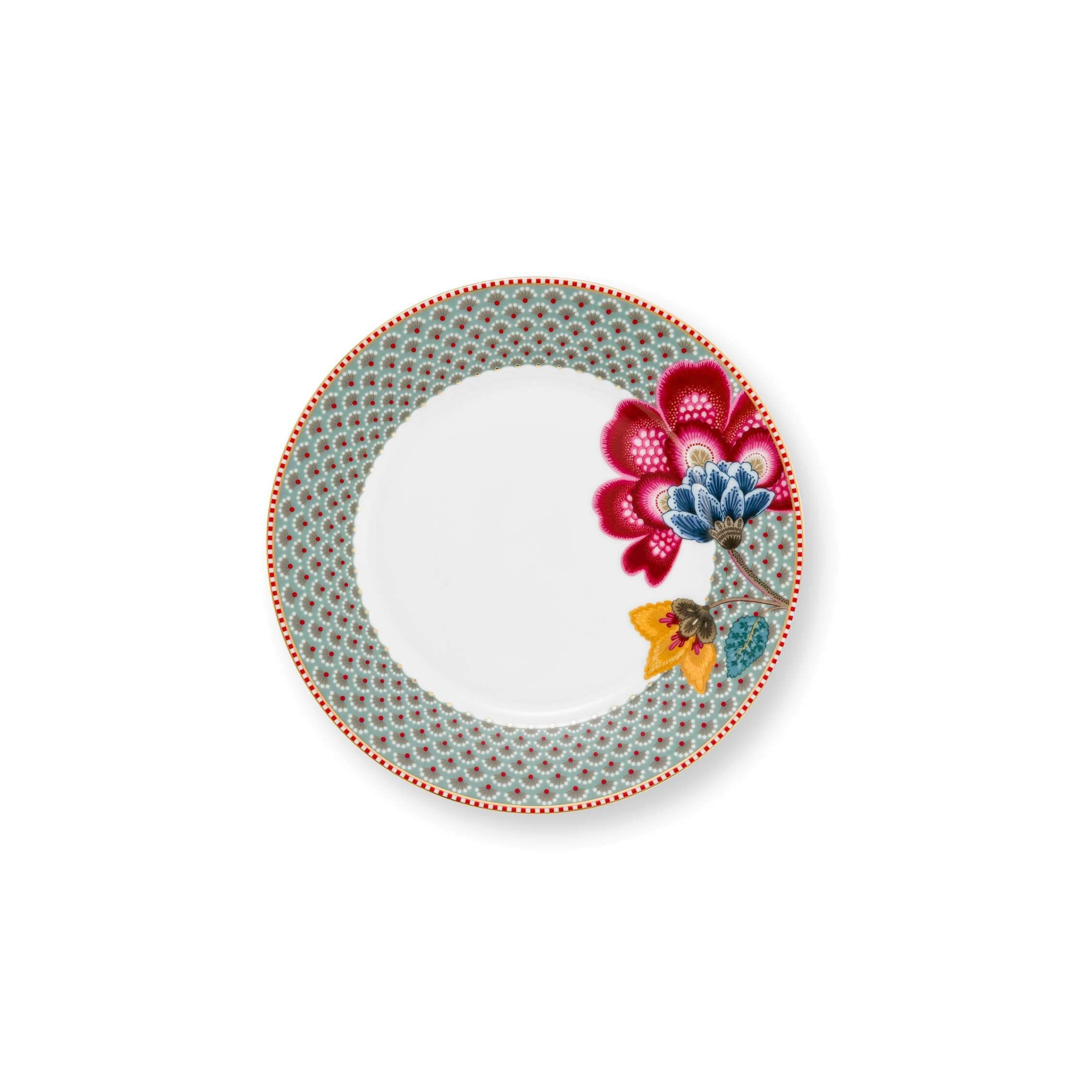 Farfurie pentru mic dejun Blooming Tales, porțelan, albastru, 21cm