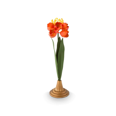 Floare decorativă metalică pe suport Pip Studio Deco Flower, oranj, 40cm