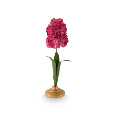 Suport din metal pentru lumânare, Roz, 31.5cm