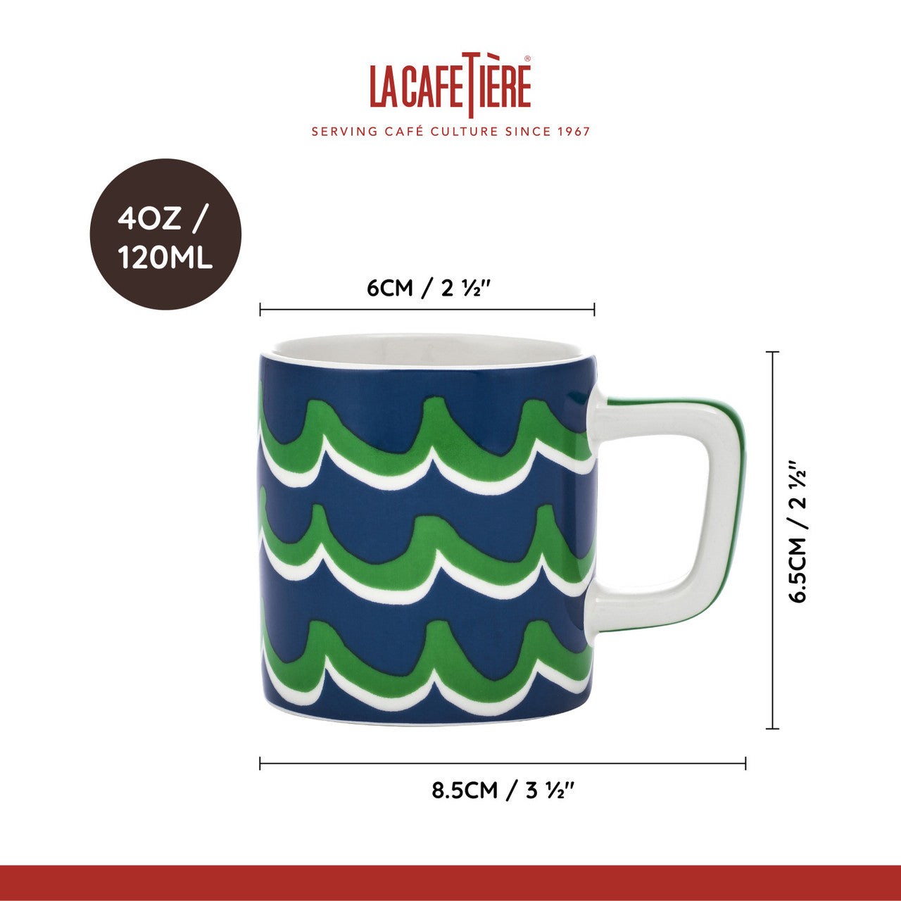 Ceșcuță din ceramică pentru espresso La Cafetière, albastru, 120 ml