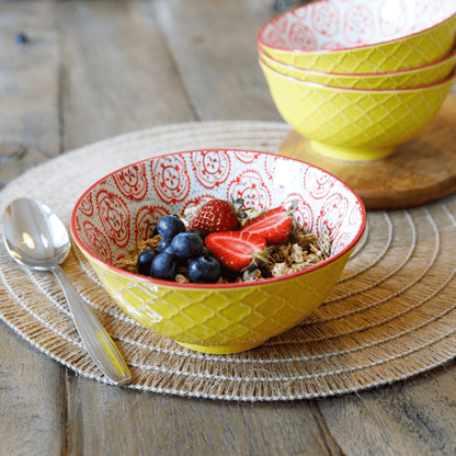 Bol 16 cm galben cu flori - Eclair.md