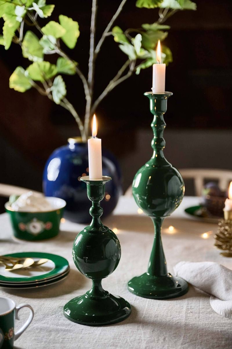 Candelabru din metal 37cm Sphere verde - Eclair.md