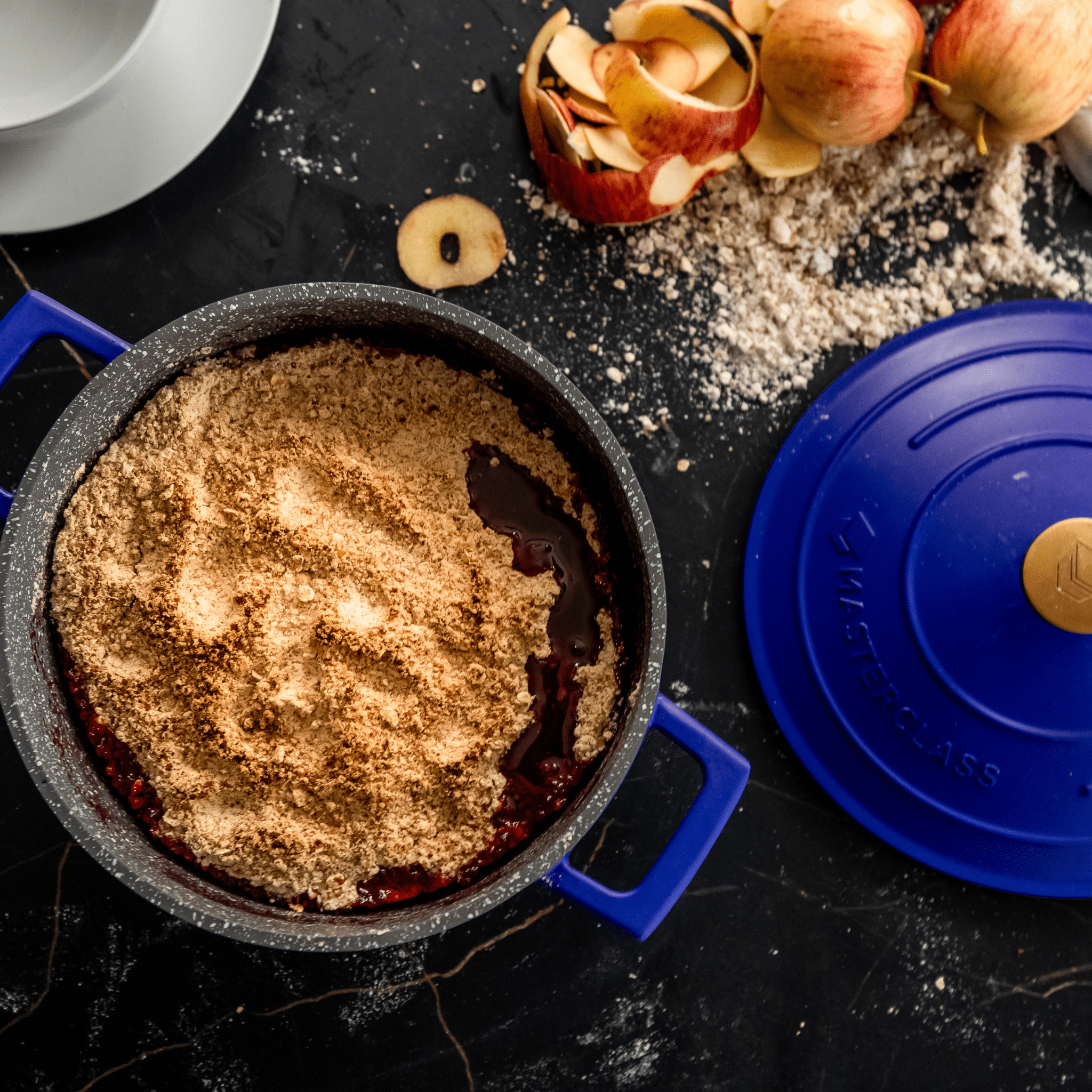 Castron 2.5L Cast Aluminium albastru electric - Eclair.md