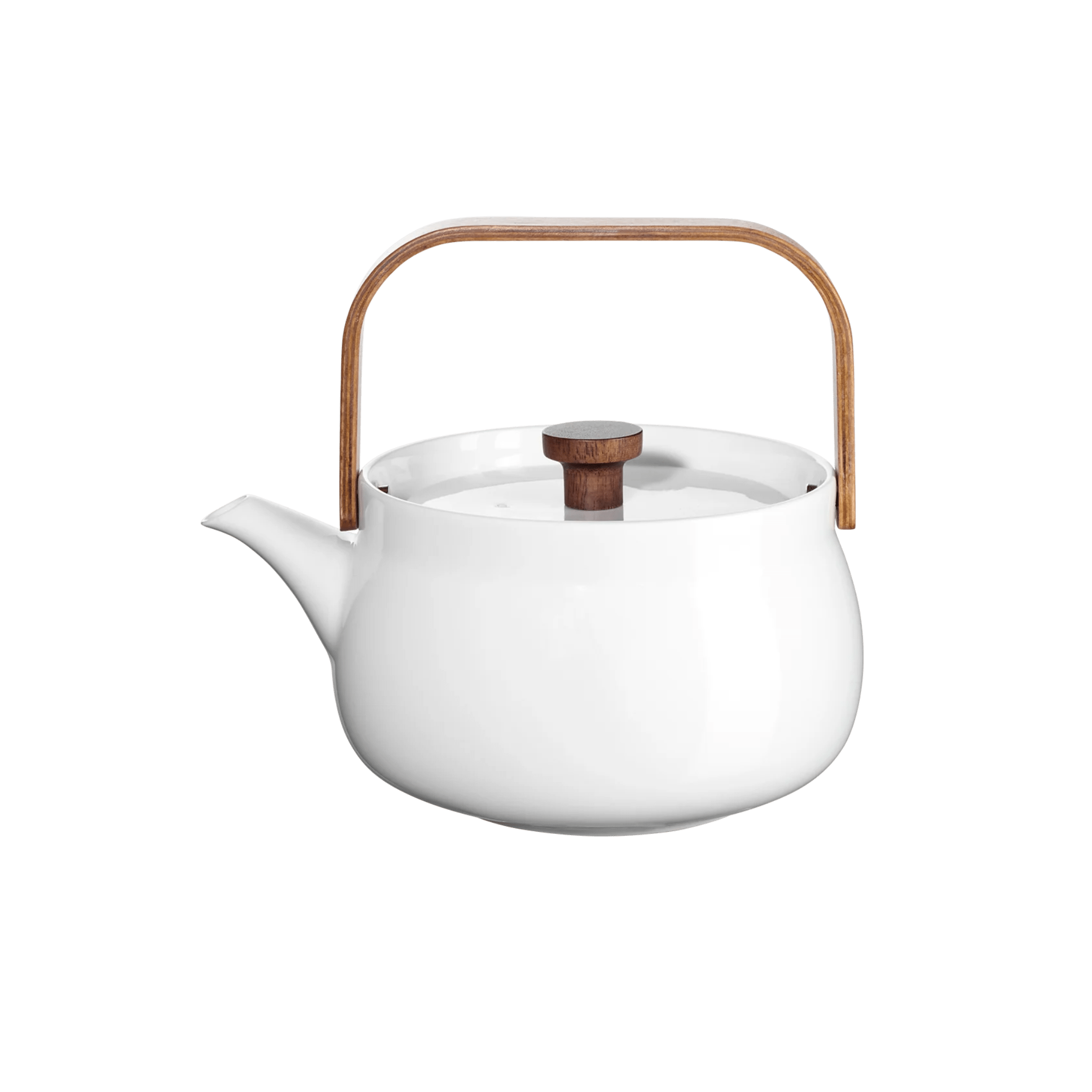 Ceainic 1.5L cu maner de lemn alb Japandi - Eclair.md