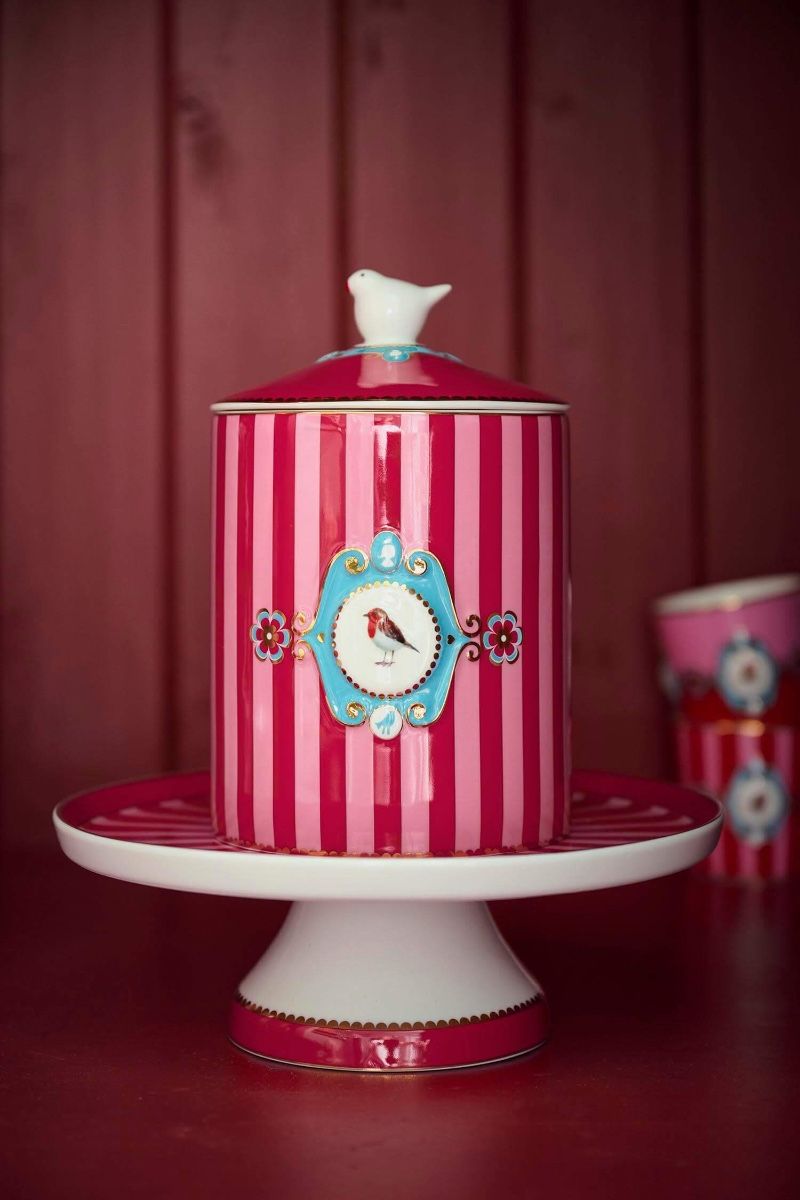 Ёмкость для хранения Love Birds Medallion Stripes в интерьере