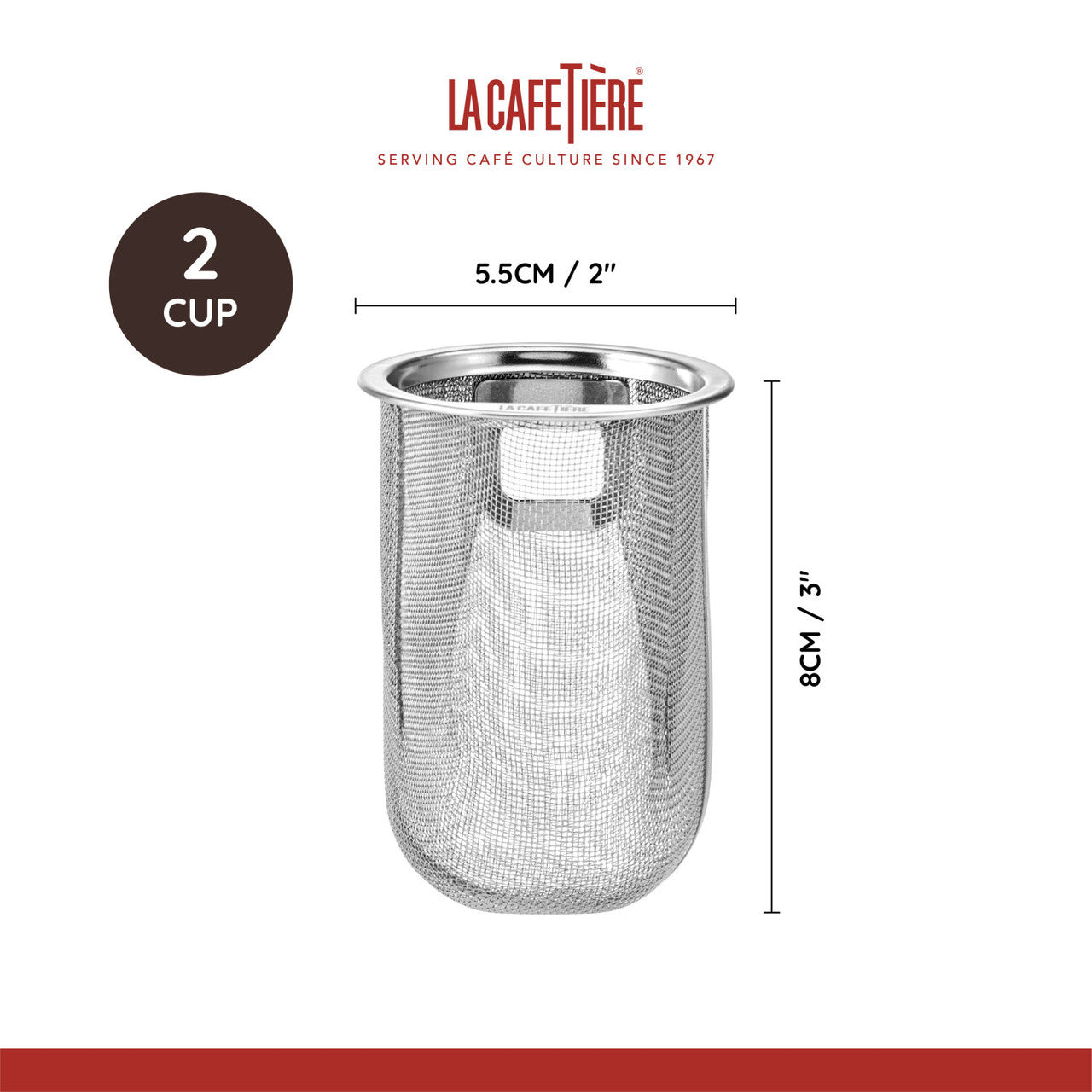 Infuzor din plasă de oțel Inoxidabil La Cafetière, argintiu
