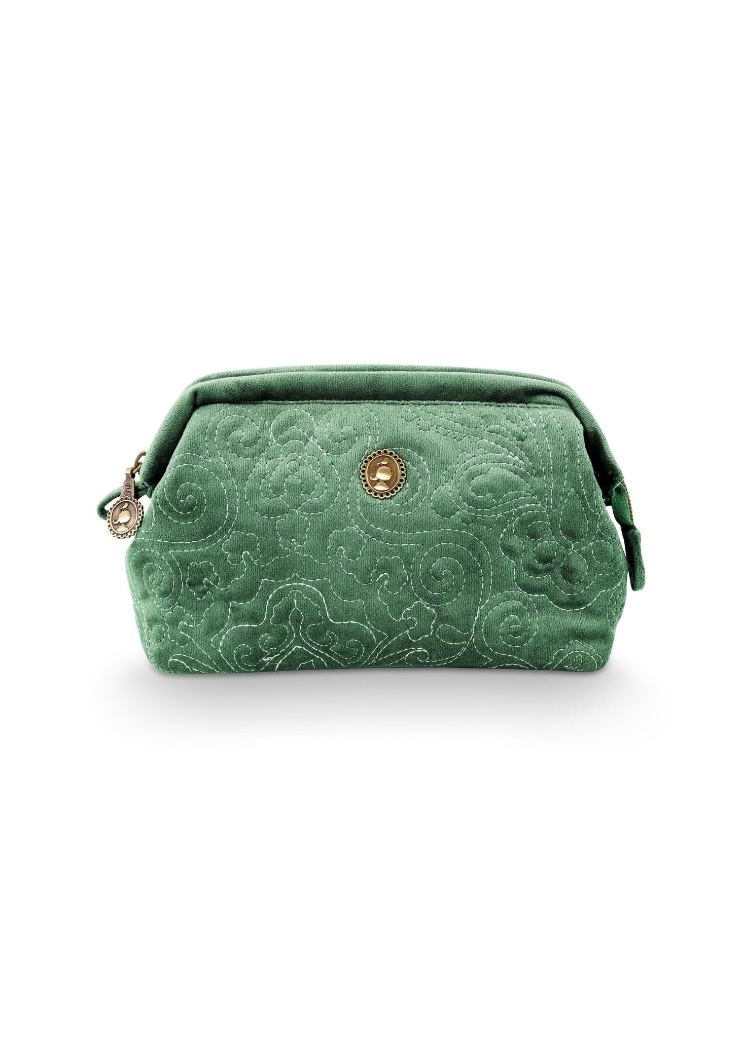 Geanta cosmetica 19x12cm Velvet Quilted verde - Eclair.md