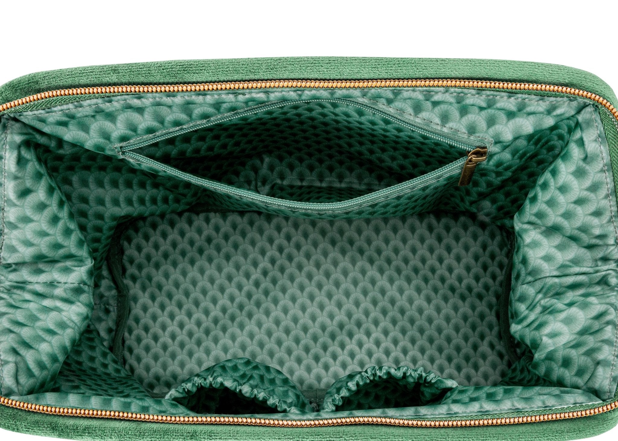 Geanta cosmetica 30x20.7cm Velvet Quilted verde - Eclair.md